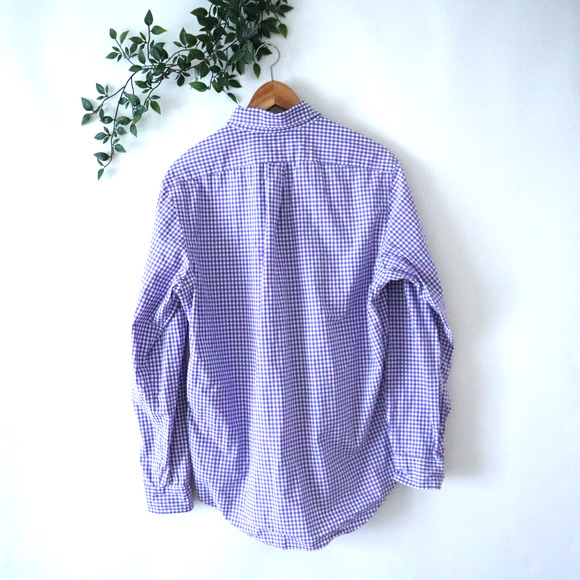 Ralph Lauren Men's Purple Check Long Sleeve Button Front Shirt Size Medium - Picture 3 of 4